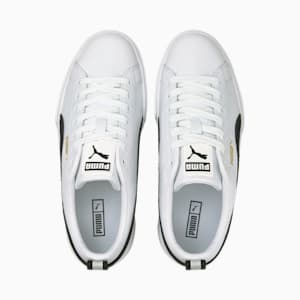 Mayze Leather Women's Sneakers, Puma White-Puma Black, extralarge-IND