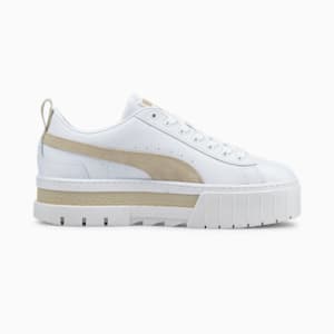 Mayze Leather Women's Sneakers, Puma White-Peyote, extralarge-IND