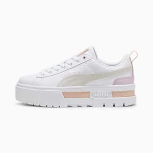 Mayze Leather Women's Sneakers, PUMA White-Rose Quartz, extralarge-IND