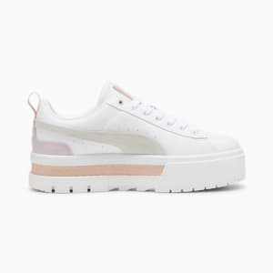 Mayze Leather Women's Sneakers, PUMA White-Rose Quartz, extralarge-IND