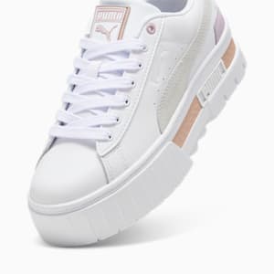 Mayze Leather Women's Sneakers, PUMA White-Rose Quartz, extralarge-IND