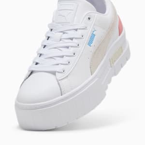 ウィメンズ メイズ レザー スニーカー, PUMA White-Pink Fruit, extralarge-JPN