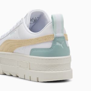 ウィメンズ メイズ レザー スニーカー, PUMA White-Modern Mint, extralarge-JPN
