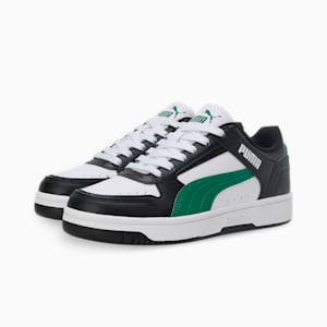Rebound Joy Youth Sneakers, PUMA White-Archive Green-PUMA Black, extralarge-IND
