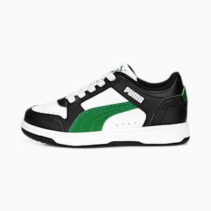 Zapatos Rebound Joy Low para nños pequeños, PUMA White-Archive Green-PUMA Black