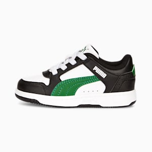 Tenis para bebé Rebound Joy Low AC, PUMA White-Archive Green-PUMA Black