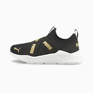 Wired Run Kid's Shoes, Puma Black-Puma Team Gold, extralarge-IND
