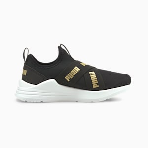 Wired Run Slip-On Little Kids' Shoes, Dua Puma Black-Puma Team Gold, extralarge