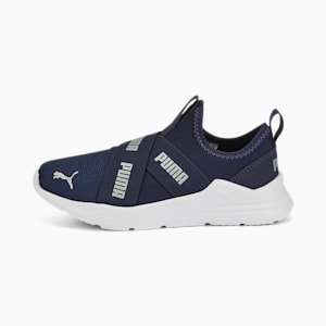 Wired Run Slip-On Little Kids' Shoes, Peacoat-Puma Silver