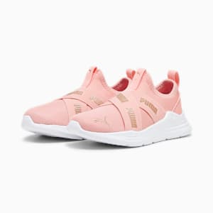 Wired Run Slip-On Little Kids' Shoes, Poppy Pink-PUMA Gold-PUMA White, extralarge
