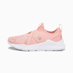 Wired Run Slip-On Little Kids' Shoes, Poppy Pink-PUMA Gold-PUMA White, extralarge