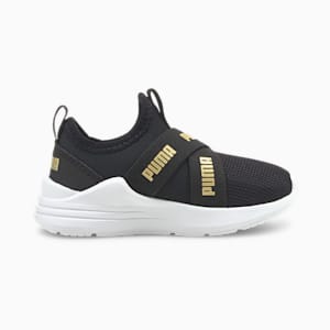 Wired Run Slip-On Toddler Shoes, Puma Black-Puma Team Gold, extralarge