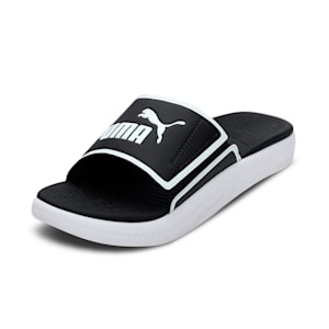 SOFTRIDE Men's Slides, Puma Black-Puma White, extralarge-IND