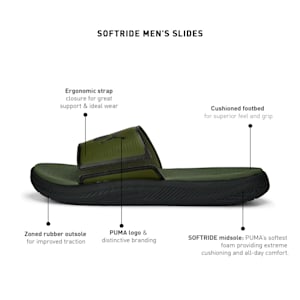 Softride Men's Slides, Green Moss-PUMA Black