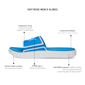 SOFTRIDE Men's Slides, Dusky Blue-PUMA White, extralarge-IND