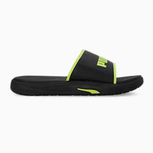 SOFTRIDE Men's Slides, PUMA Black-Lime Smash, extralarge-IND