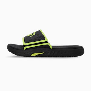 SOFTRIDE Men's Slides, PUMA Black-Lime Smash, extralarge-IND