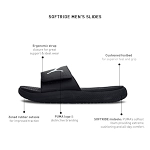 SOFTRIDE Men's Slides, Puma Black-Puma White, extralarge-IND