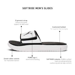 SOFTRIDE Men's Slides, Puma White-Puma Black, extralarge-IND