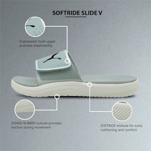 SOFTRIDE Men's Slides, Quarry-Puma Black-Glacier Gray, extralarge-IND