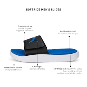 SOFTRIDE Men's Slides, Puma Black-Puma Royal-Puma White, extralarge-IND