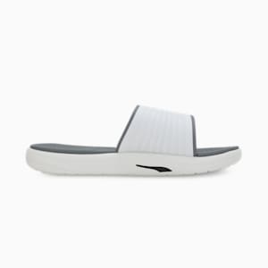 SOFTRIDE Men's Slides, Ash Gray-PUMA Black-Cool Dark Gray, extralarge-IND