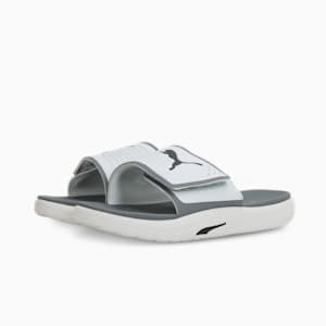 SOFTRIDE Men's Slides, Ash Gray-PUMA Black-Cool Dark Gray, extralarge-IND