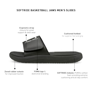 SOFTRIDE Basketball Jaws Men's Slides, Puma Black-Puma White, extralarge-IND