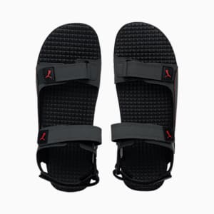Sporty Unisex Sandals, Dark Shadow-Puma Black-High Risk Red, extralarge-IND