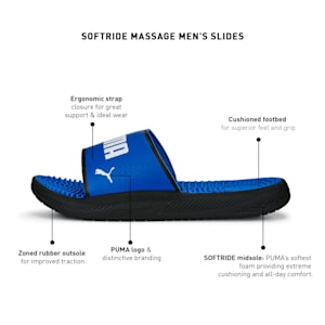 SOFTRIDE Massage Men's Slides, Royal Sapphire-PUMA White-PUMA Black, extralarge-IND