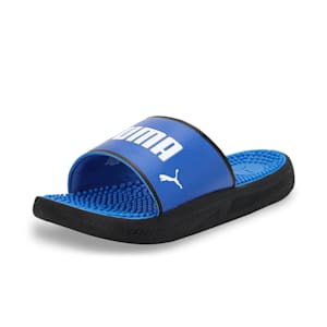 SOFTRIDE Massage Men's Slides, Royal Sapphire-PUMA White-PUMA Black, extralarge-IND