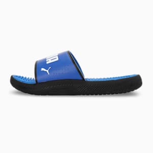 SOFTRIDE Massage Men's Slides, Royal Sapphire-PUMA White-PUMA Black, extralarge-IND