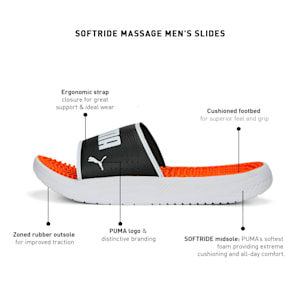 SOFTRIDE Massage Men's Slides, PUMA Black-PUMA White-Cayenne Pepper, extralarge-IND