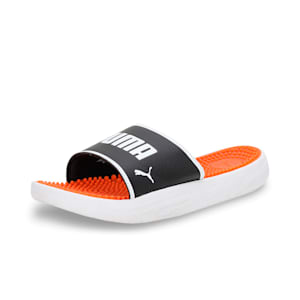 SOFTRIDE Massage Men's Slides, PUMA Black-PUMA White-Cayenne Pepper, extralarge-IND