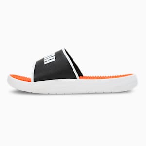 SOFTRIDE Massage Men's Slides, PUMA Black-PUMA White-Cayenne Pepper, extralarge-IND