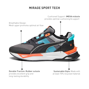 Mirage Sport Tech Unisex Sneakers, Cool Dark Gray-Hot Heat, extralarge-IND
