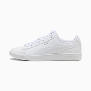Tenis Vikky v3 Cuero para mujer, Puma White-Puma White-Puma Silver, extralarge