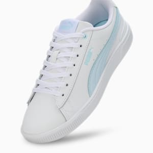 Vikky V3 Leather Women's Sneakers, PUMA White-Icy Blue, extralarge-IND