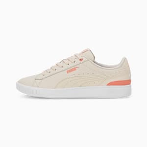 Vikky V3 Leather Women's Sneakers, Alpine Snow-Deeva Peach-PUMA White, extralarge-IND