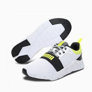 Puma Wired Run Visual Ets Kids Sneakers, Puma White-Lemon Sherbert