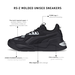 RS-Z Molded Unisex Sneakers, Puma Black-Dark Shadow-Puma Silver