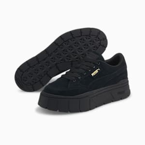 Mayze Stack Suede Sneakers Women, Puma Black