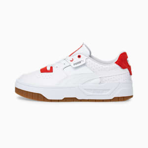 Zapatos deportivos Cali Dream Heritage para mujer, Puma White-Gum-High Risk Red
