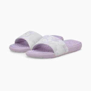 Cool Cat Hazy Summer Women's Swim Slides, Lavender Fog
