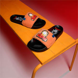 PUMA x Garfield Leadcat 2.0 Unisex Slides, Puma Black-Zinnia