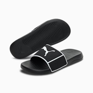 Popcat 20 Shower Unisex Slides, Puma Black-Puma White, extralarge-IND