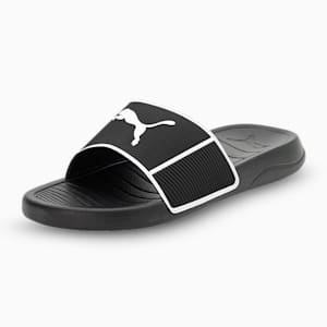 Popcat 20 Shower Unisex Slides, Puma Black-Puma White, extralarge-IND