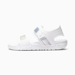 SoftRide Sandal Iri Big Kids, Puma White-Metallic Silver