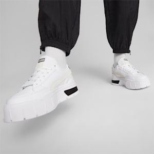 Zapatos deportivos Mayze Stack para mujer, Puma White-Vaporous Gray