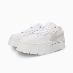 Mayze Stack Women's Sneakers, PUMA White-Sedate Gray, extralarge-IND
